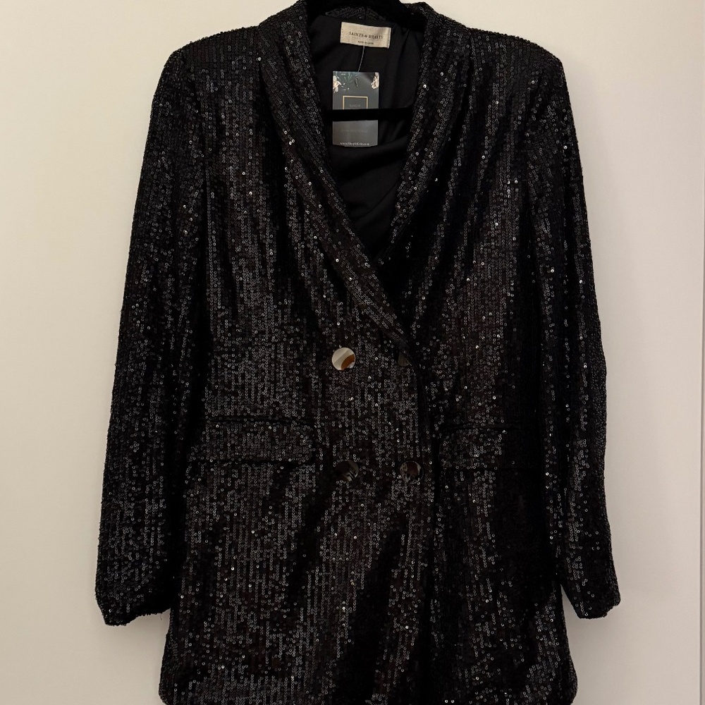 Black Sequin Blazer NWT